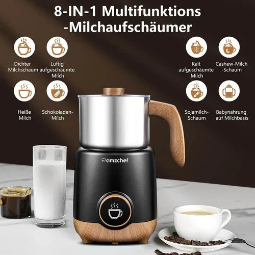 AMZCHEF Milchaufschäumer 8-IN-1 Automatisch 550 Watt 600ml heiße & kalte Milch