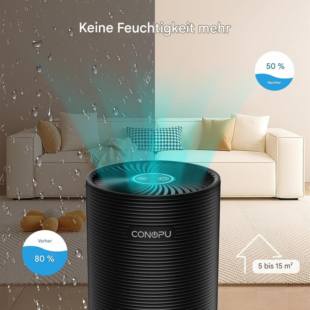 Conopu Elektrischer Luftentfeuchter 300 ml/Tag kompakt energiesparend leise