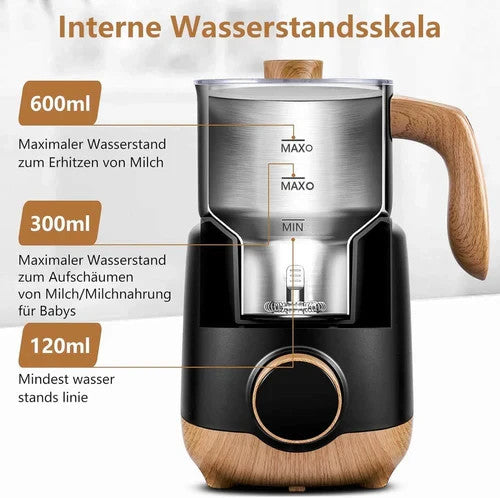 AMZCHEF Milchaufschäumer 8-IN-1 Automatisch 550 Watt 600ml heiße & kalte Milch