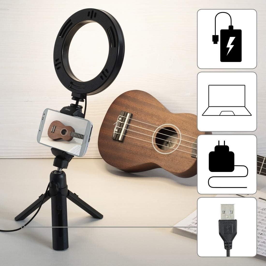 Hama LED Ringlicht Ringleuchte Work Area 67 Stativ Handy-Halterung Smartphone