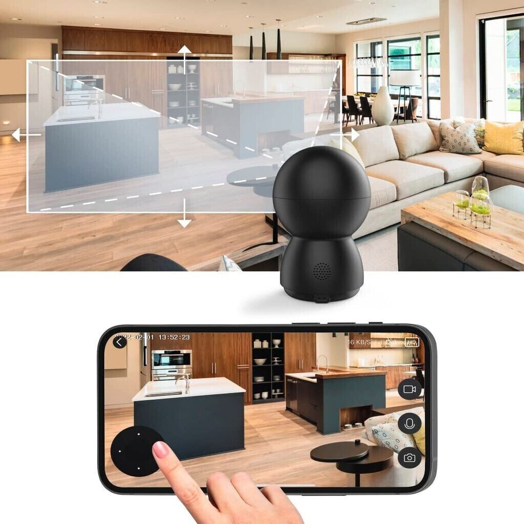 Hama WiFi Überwachungskamera Indoor 360° drehbar Full HD Nachtsicht Smart App