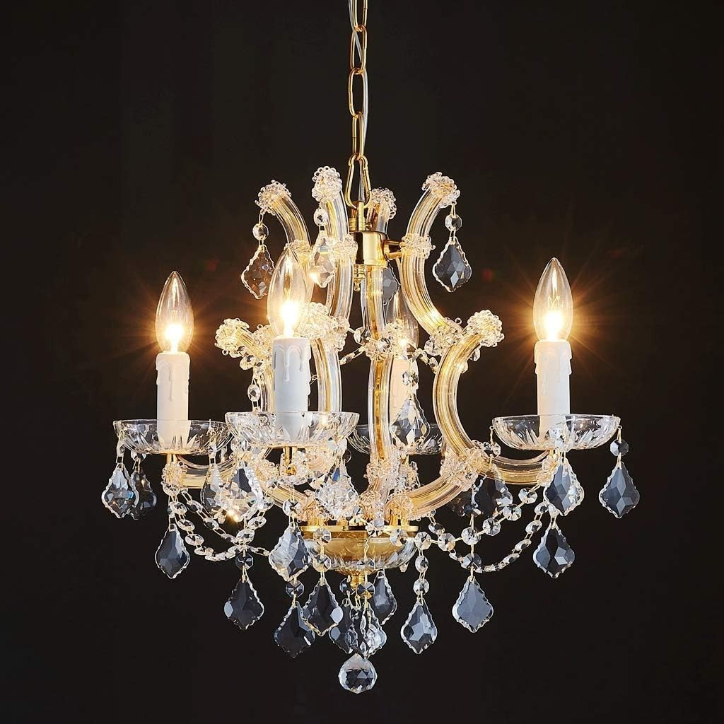 Saint Mossi Kristall Kronleuchter Modern 4 Flammig Maria Theresa Design Lampe