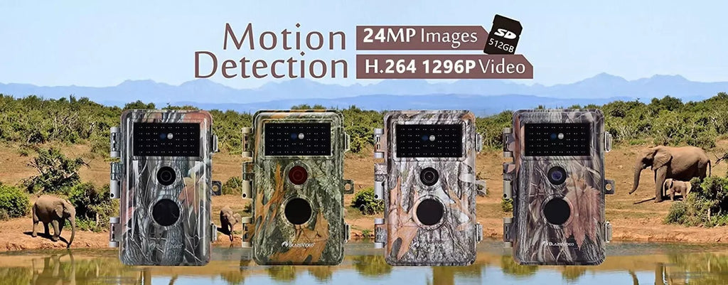 BlazeVideo A252 Wildkamera 24MP 1296P HD Nachtsicht IP66 Outdoor Jagdkamera