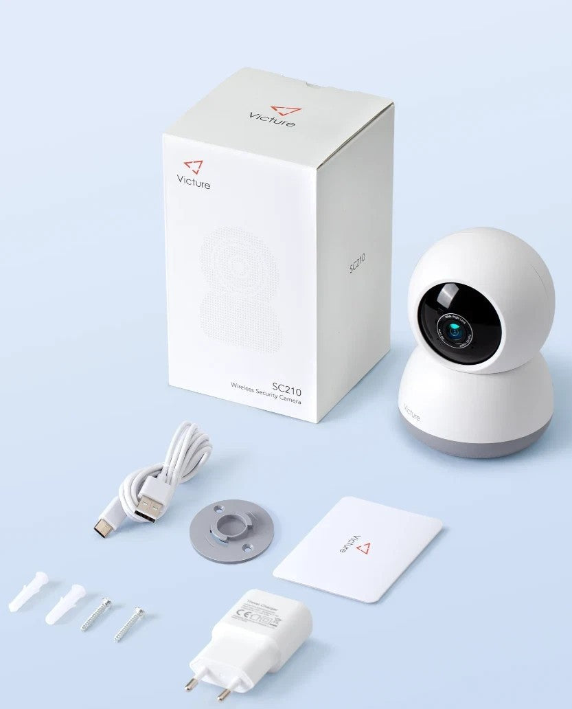 Victure SC210 Überwachungskamera WLAN Innenkamera 1080p Nachtsicht App Schwarz
