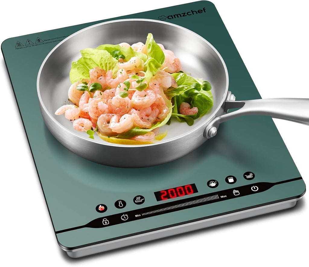 AMZCHEF Induktionskochfeld 2000W  Einzel Kochplatte Induktionskochplatte
