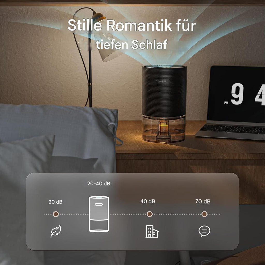 Conopu Elektrischer Luftentfeuchter 300 ml/Tag kompakt energiesparend leise