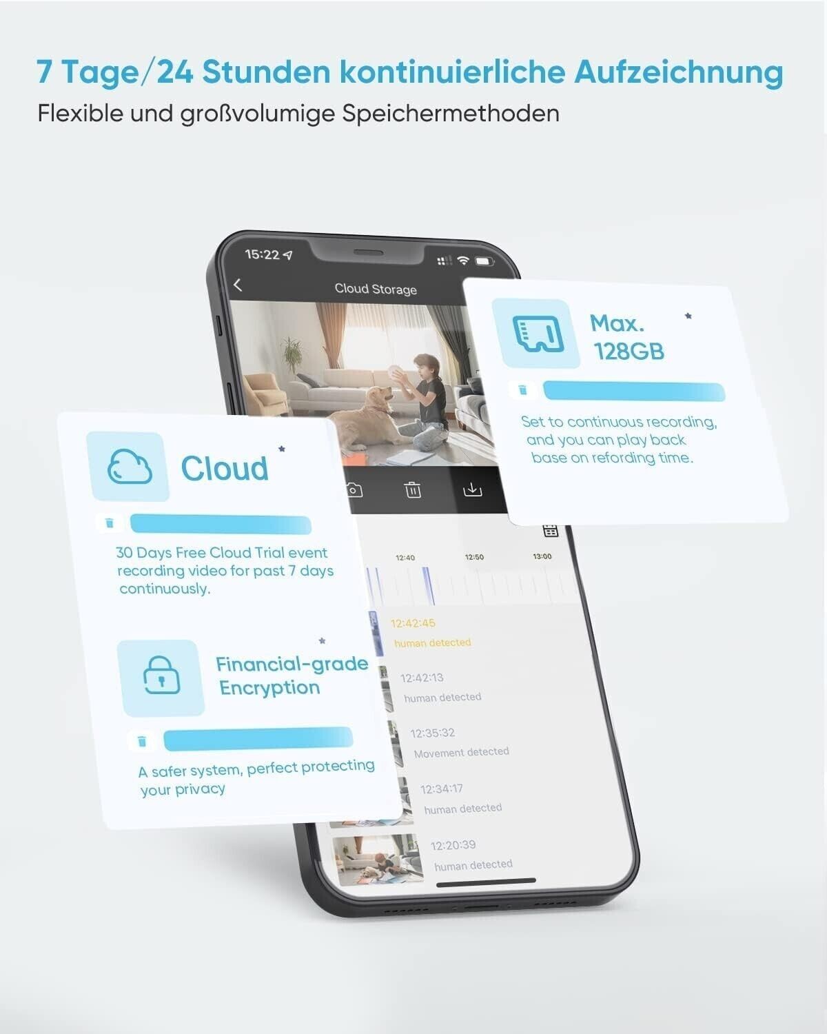 LittleElf Überwachungskamera IP Kamera 2K 360° WLAN Nachtsicht Alexa 2er 4er Set