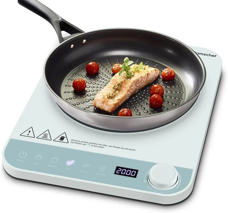 AMZCHEF Induktionskochplatte Einzel Induktionskochfeld 1 Platte Schlankes Design