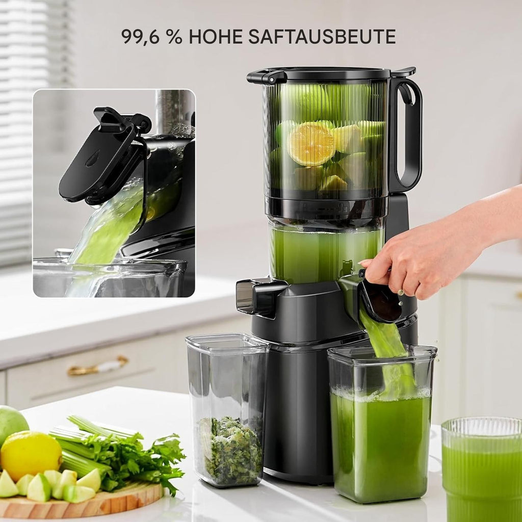 AMZCHEF Automatischer Entsafter  All-In-One Slow Juicer 1,8L 250W  145MM Öffnung