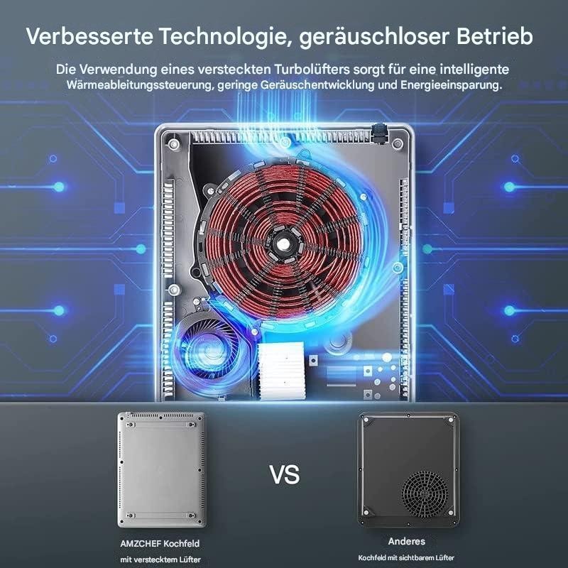 AMZCHEF Induktionskochfeld 2000W  Einzel Kochplatte Induktionskochplatte