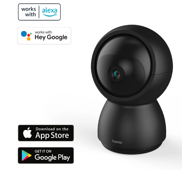 Hama WiFi Überwachungskamera Indoor 360° drehbar Full HD Nachtsicht Smart App