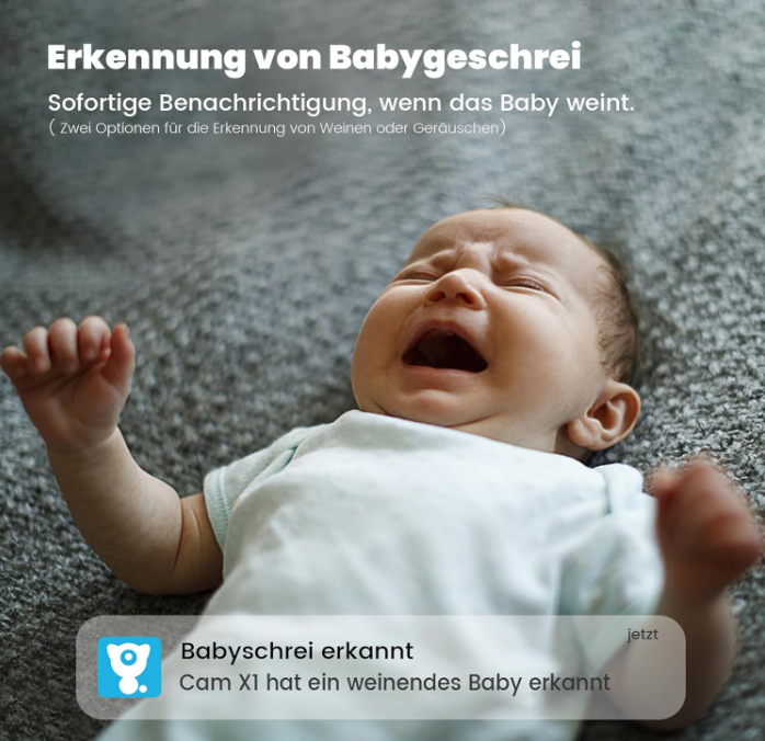 LittleElf WLAN Überwachungskamera IP Kamera 2K 360° Nachtsicht Alexa 2er/4er Set