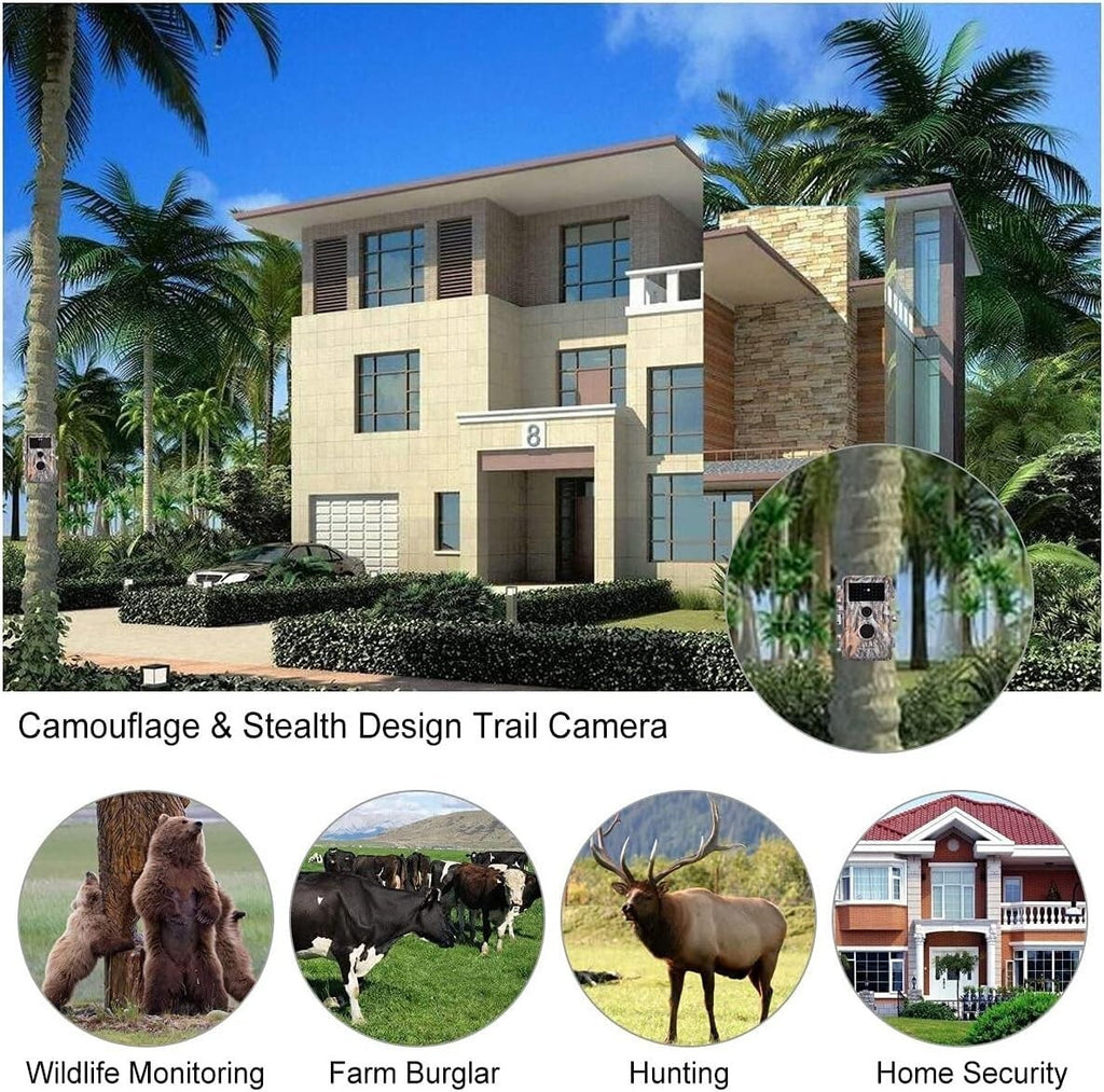 BlazeVideo A252 Wildkamera 48MP 1296P HD Nachtsicht IP66 Outdoor Jagdkamera