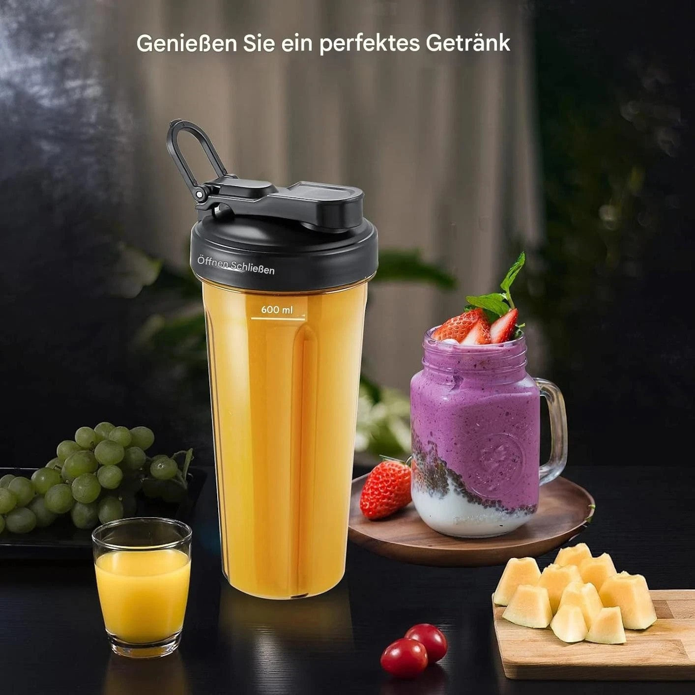 AMZCHEF Hochleistungsmixer 2IN1 Mixer mit 1850 ml und 600 ml Behälter 2000 Watt