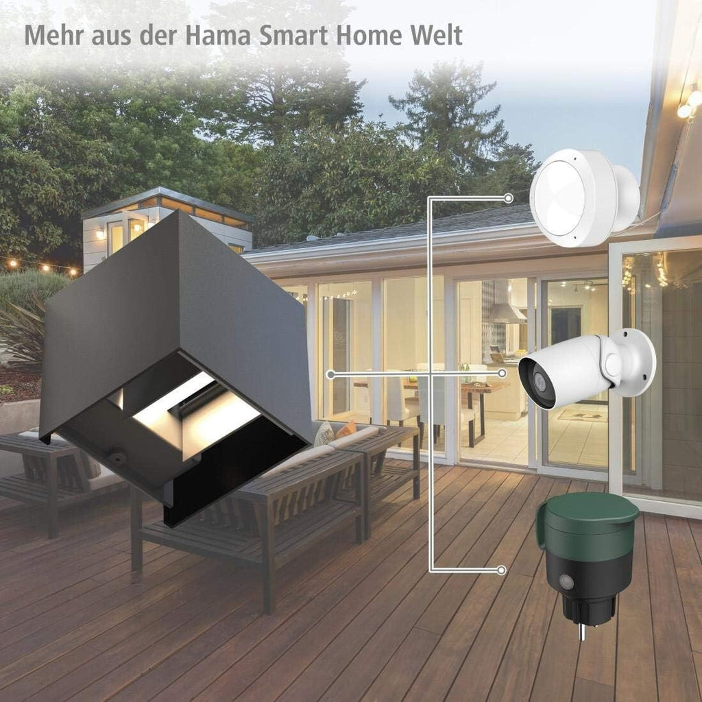 Hama Wandleuchte Wifi LED Smart Home Alexa Google Assistant IP44 dimmbar außen
