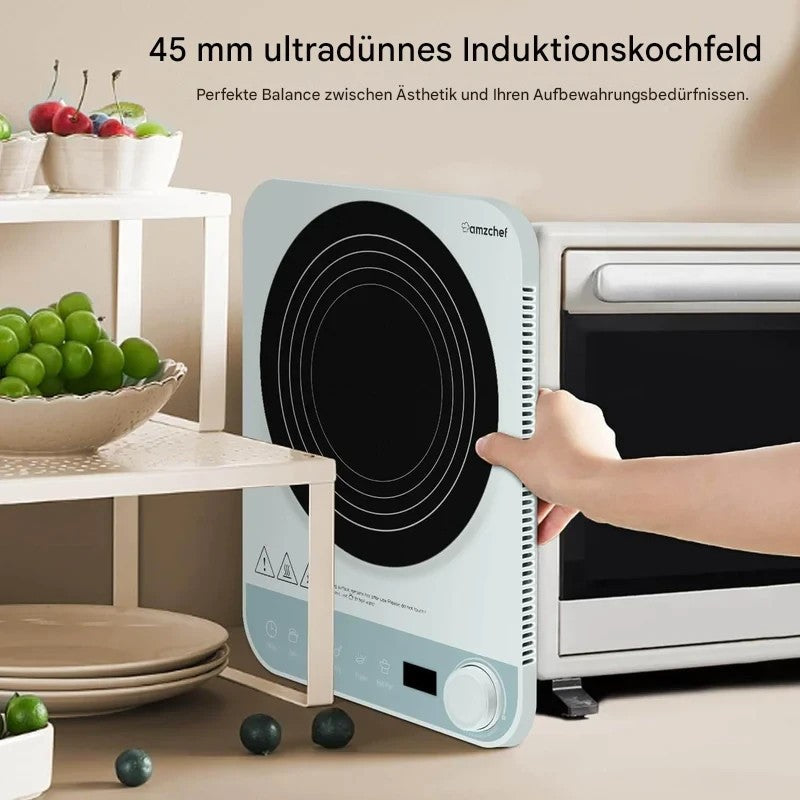 AMZCHEF Induktionskochplatte Einzel Induktionskochfeld 1 Platte Schlankes Design