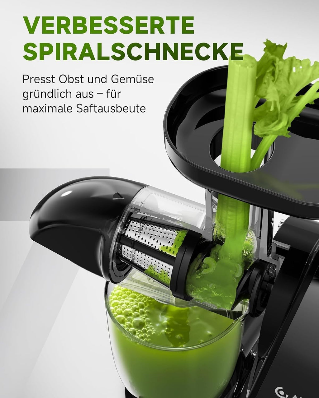 AMZCHEF Entsafter Slow Juicer elektrische Saftpresse nährstoffschonend 4-in-1