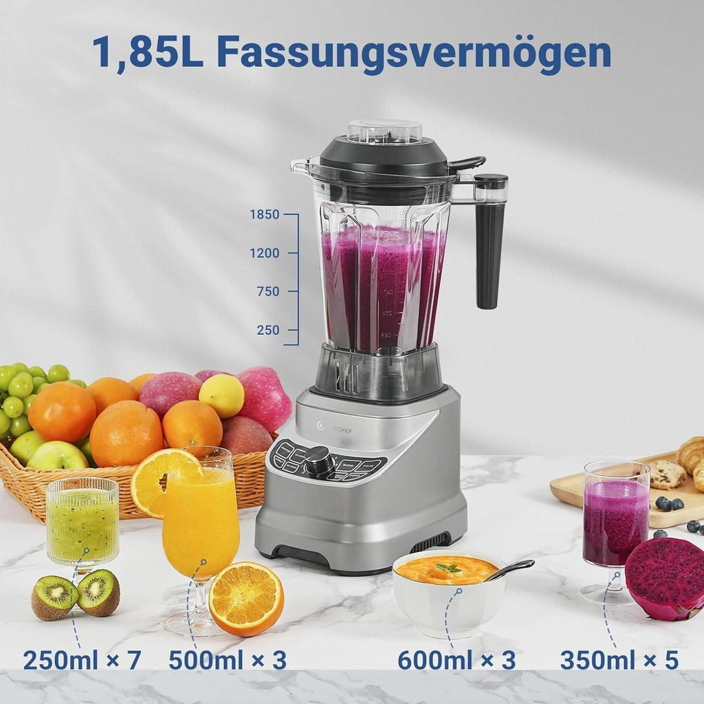 AMZCHEF Standmixer Hochleistungsmixer 8 Einstellbare Geschwindigkeiten 1800W