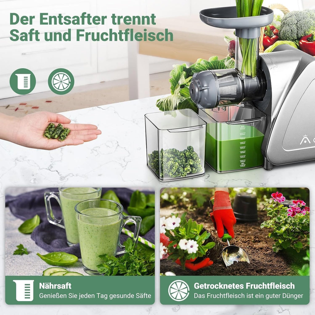 Aobosi Slow Juicer Entsafter 150w  Saftpresse leiser Motor hohe Saftausbeute