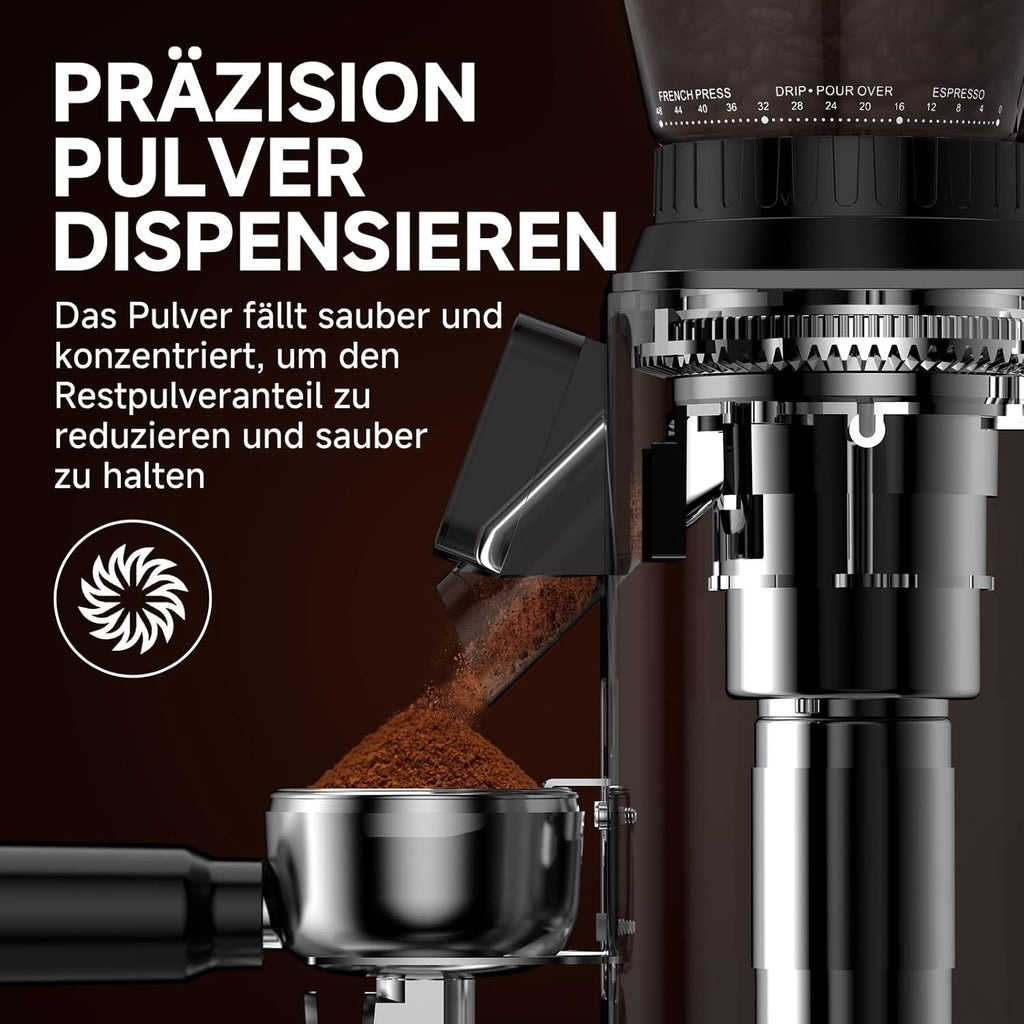 AMZCHEF Kaffeemühle Elektrisch 48 Mahlgrade einstellbar für Espresso, Cold Brew