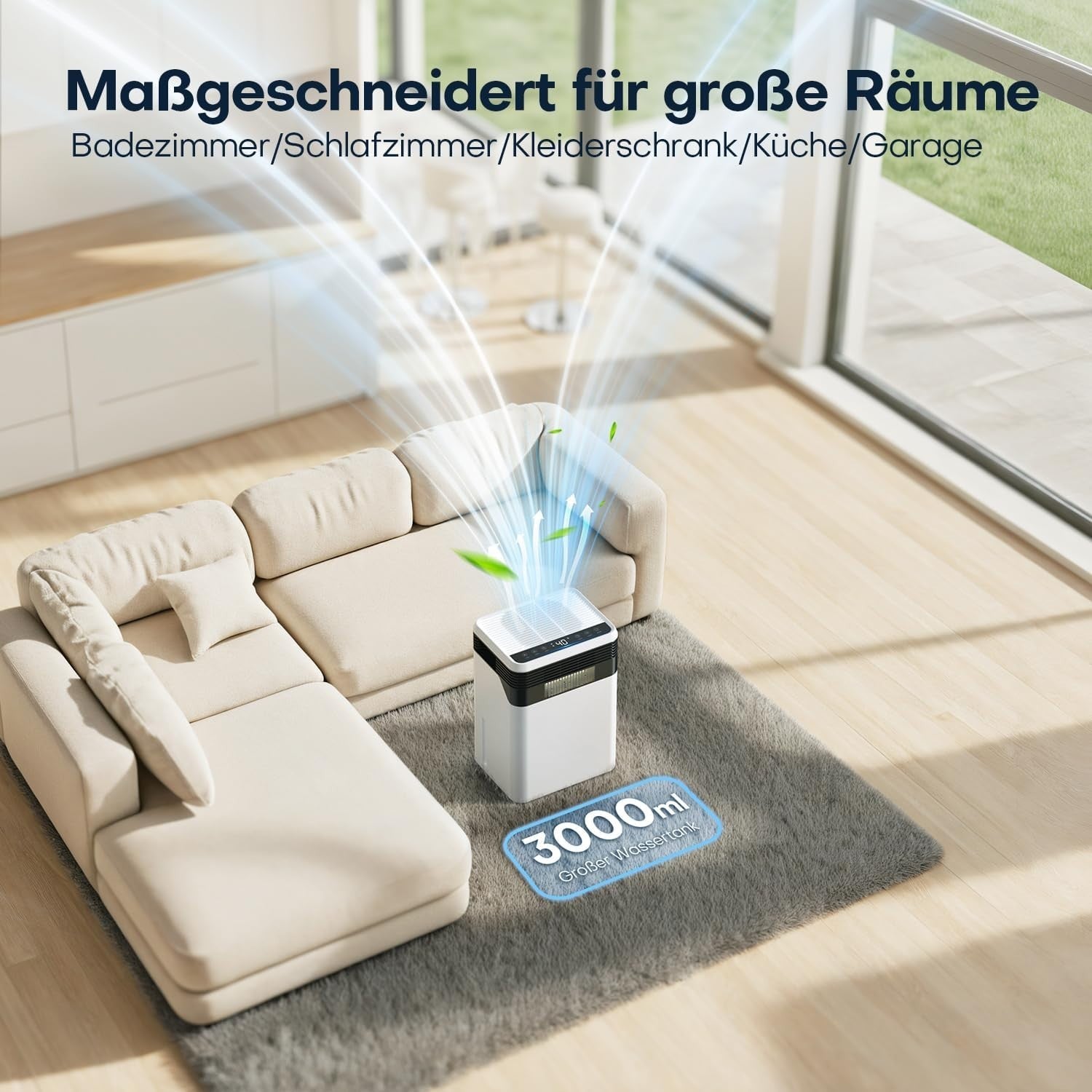 Conopu Luftentfeuchter Elektrisch 3000ml 4 Halbleiter Auto Sensor mit Timer