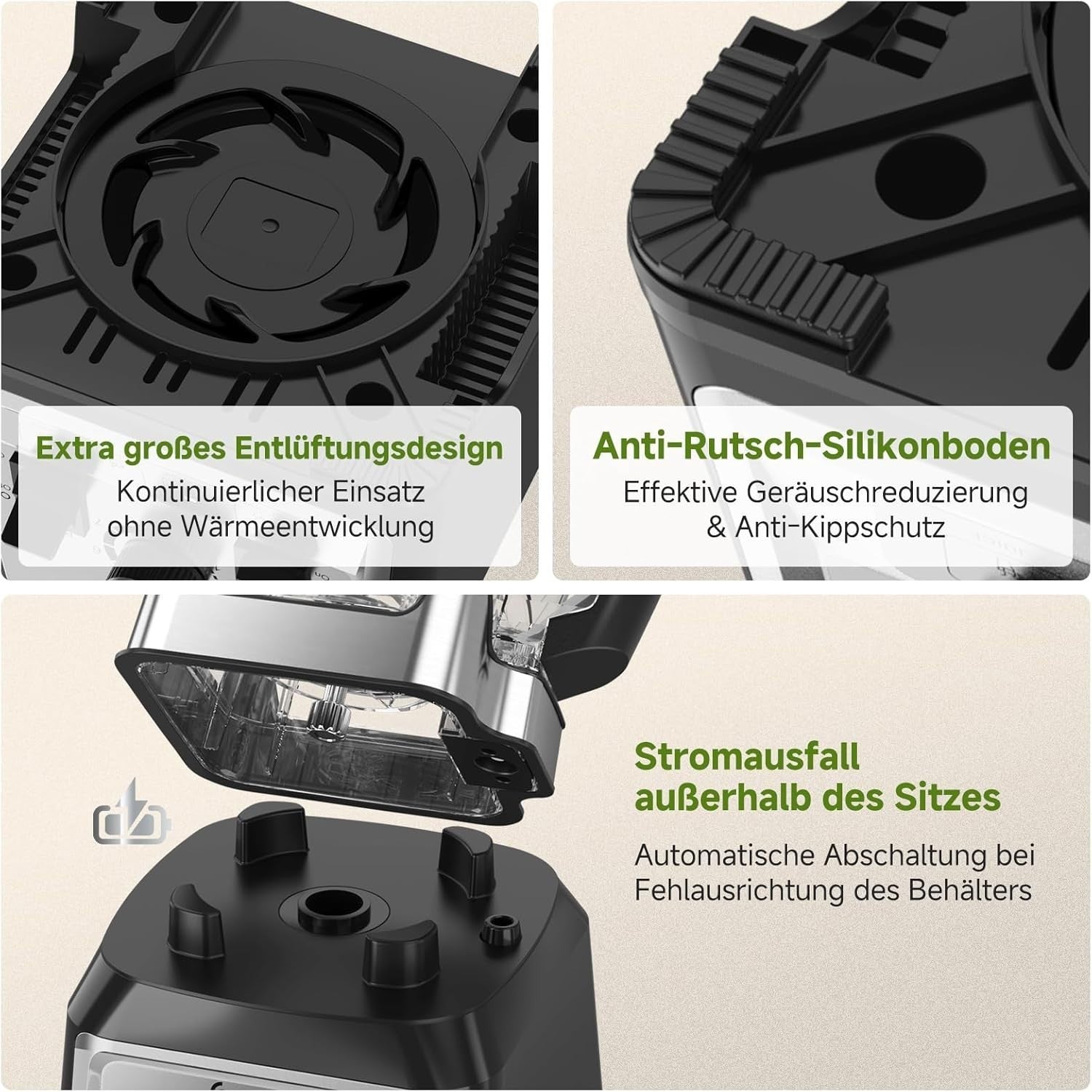 AMZCHEF Standmixer Hochleistungsmixer 2L Mixer Blender mit 8 Geschwindigkeiten