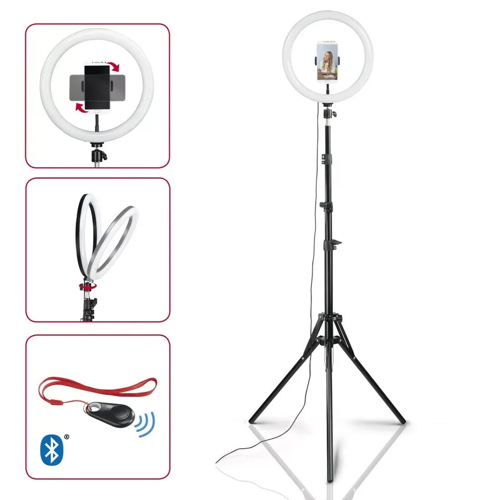 Hama LED-Ringlicht Ringleuchte Spotlight Steady 120 Stativ Handy-Halterung