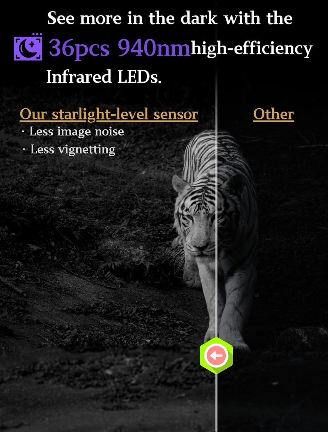 BlazeVideo A252 Wildkamera 48MP 1296P HD Nachtsicht IP66 Outdoor Jagdkamera