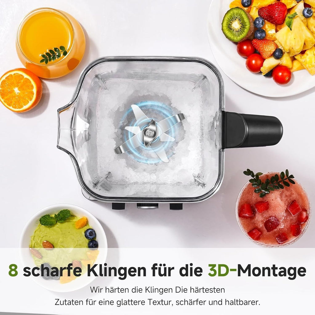 AMZCHEF Standmixer Hochleistungsmixer 2L Mixer Blender mit 8 Geschwindigkeiten