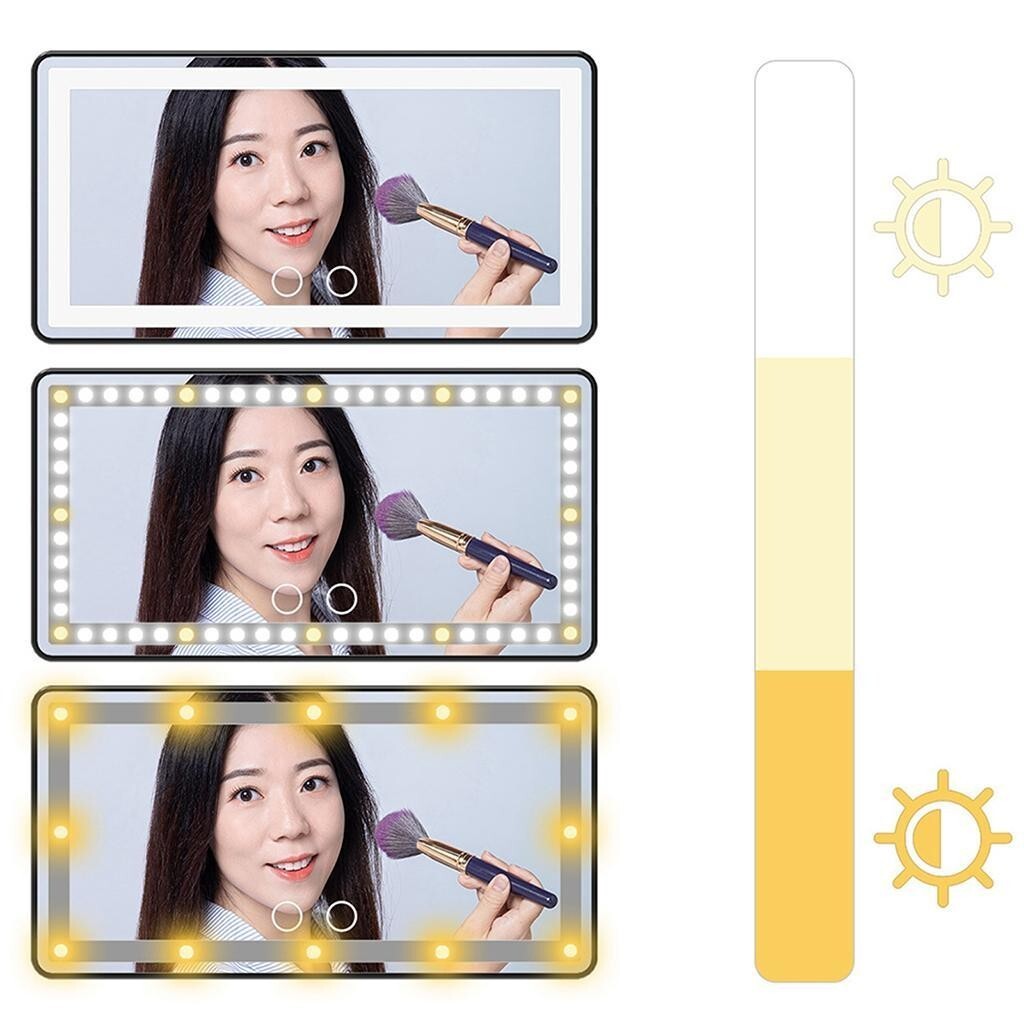 Auto Schminkspiegel LED Beleuchtung Visier Spiegel Touchscreen Makeup Spiegel