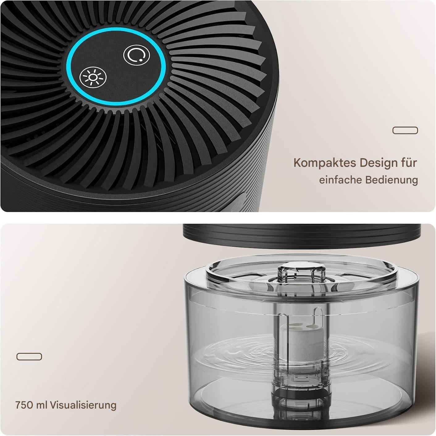 Conopu Elektrischer Luftentfeuchter 300 ml/Tag kompakt energiesparend leise