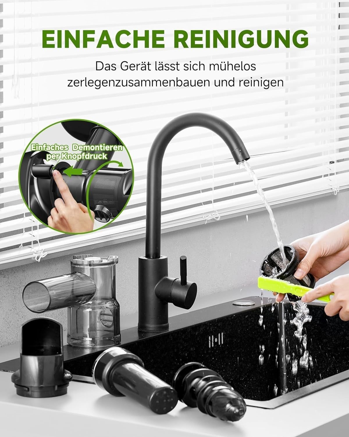 AMZCHEF Entsafter Slow Juicer elektrische Saftpresse nährstoffschonend 4-in-1