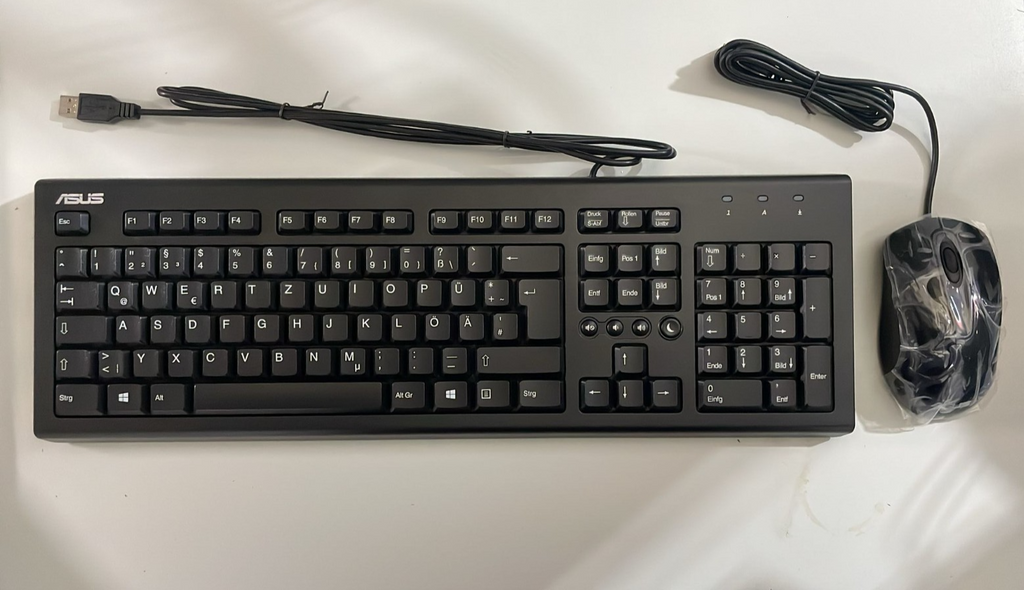 ASUS U2000 Tastatur Maus Set kabelgebunden langlebig Multimedia Hotkeys Deutsch