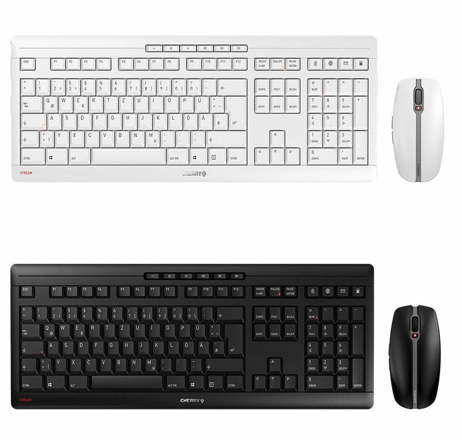Cherry STREAM DESKTOP Tastatur Maus Set ergonomisch leise USB Wireless Büro Funk