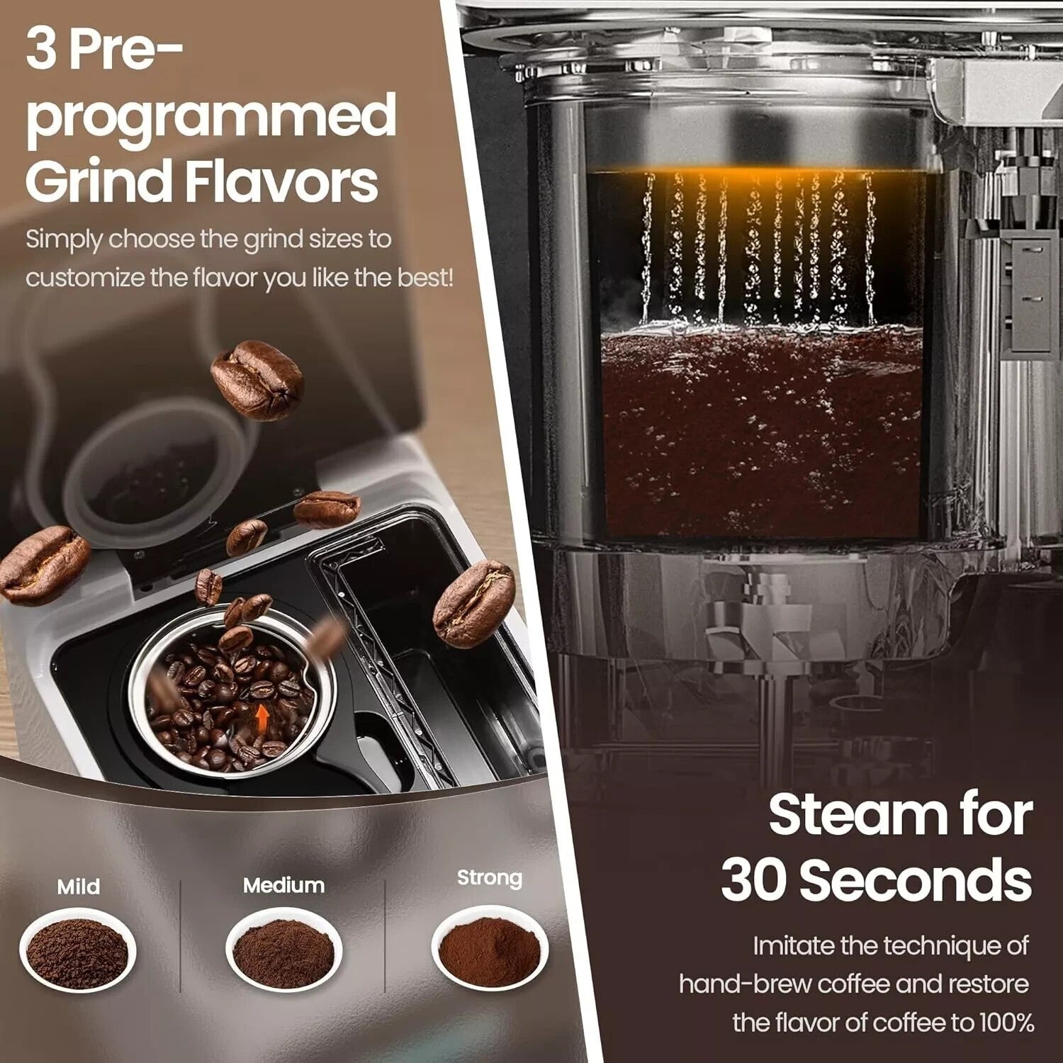 Hauswirt Kaffeemaschine Filterkaffee Mahlwerk einstellbar Warmhalteplatte Weiß